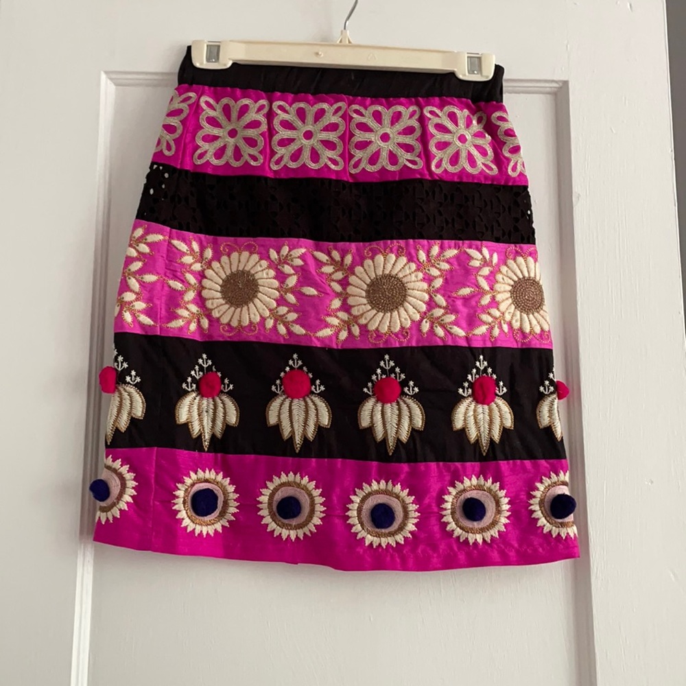 Anthropologie Pom Pom Skirt